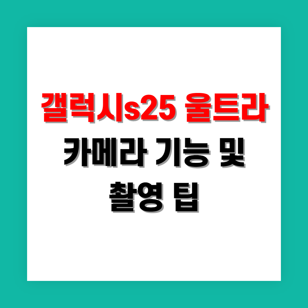 갤럭시 S25 울트라 카메라 기능과 촬영 팁