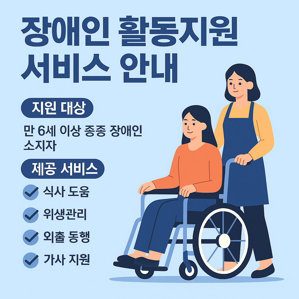 장애인 활동지원 서비스 안내 이미지