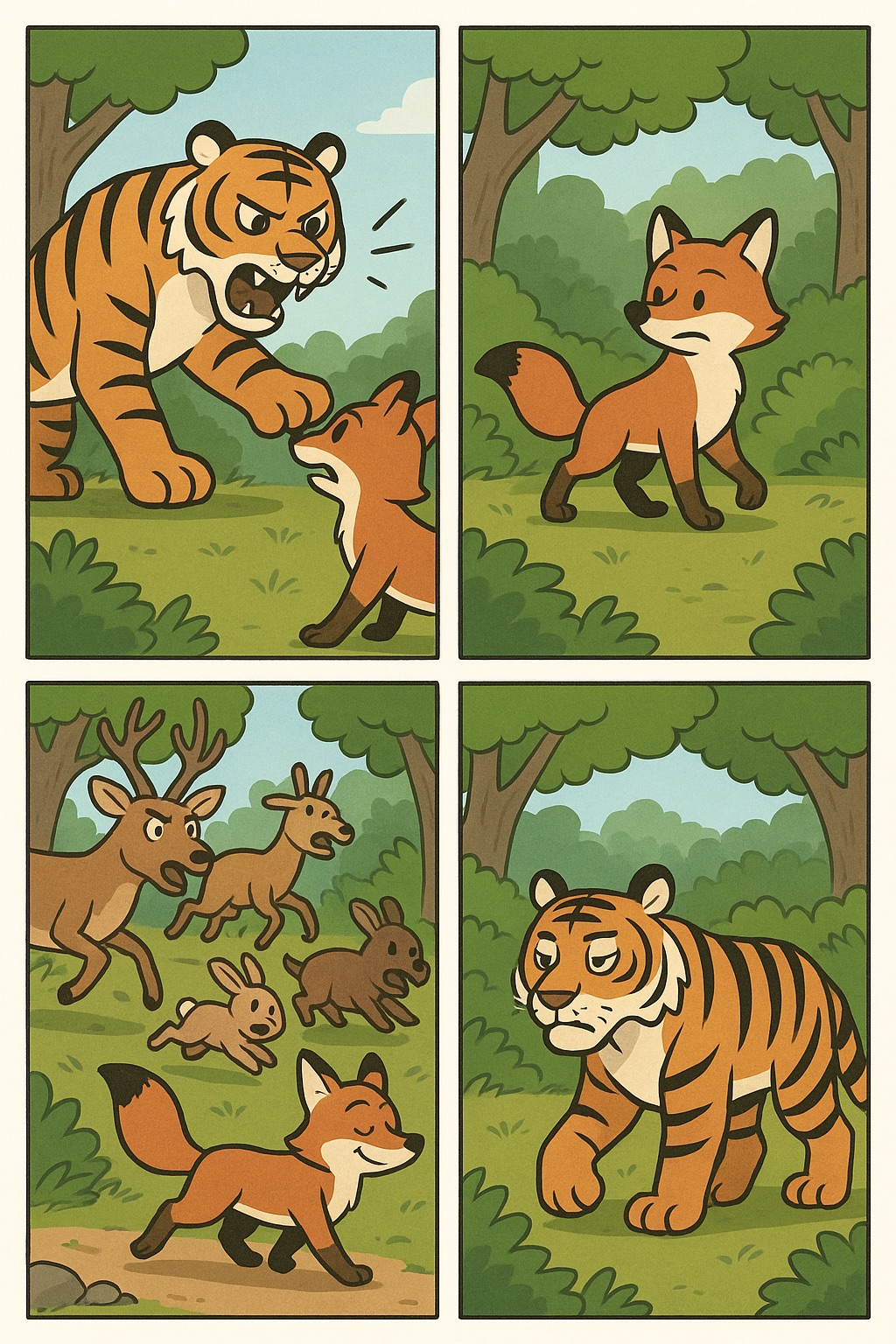 호가호위 사자성어 만화 4컷