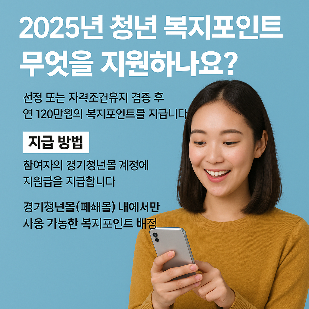 &quot;경기도 청년이라면 1년에 120만 원?! 2025 청년복지포인트 지금 확인하세요!&quot;