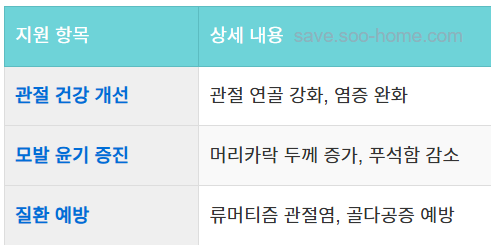 관절 및 모발 건강 증진