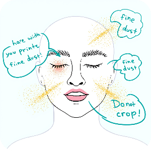 봄철 피부관리 예민 이유중 미세먼지&amp;#44; 황사&amp;#44; 꽃가루로 인한 손상 이미지