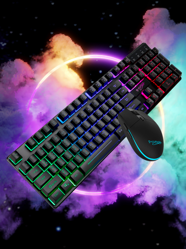 G-Clicker Super Hero Air 210 게이밍 키보드 마우스 세트