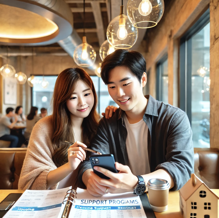 용인 신혼부부 아파트에서 지원금 상담하는 모습