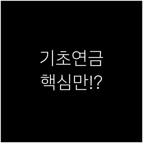 기초연금 수령액 달라지는 이유, 소득..