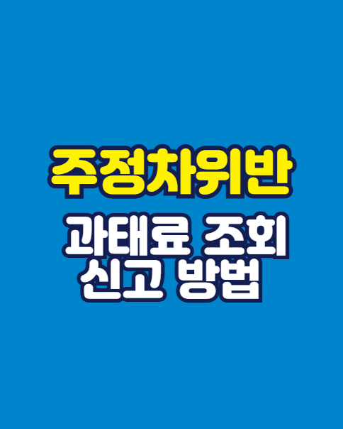 주정차위반 과태료 조회 및 신고 방법