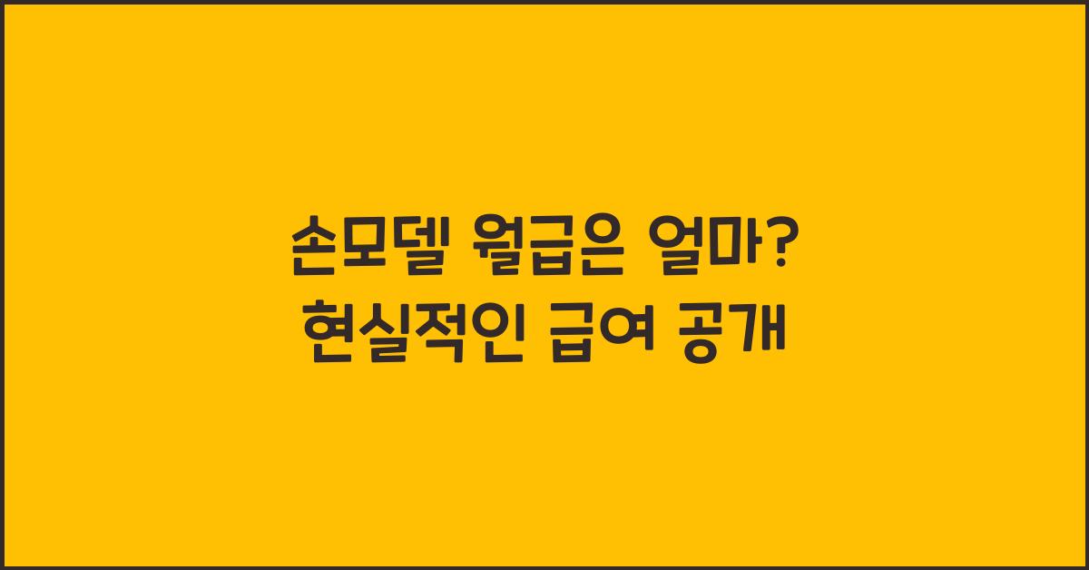 손모델 월급