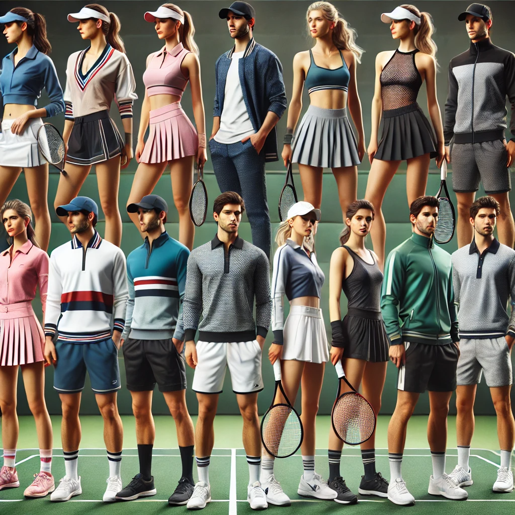 한국과 해외 테니스복에 관한 사진