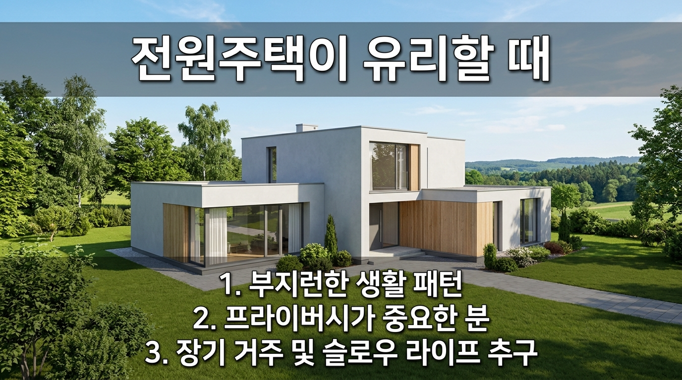 전원주택 생활이 유리한 경우