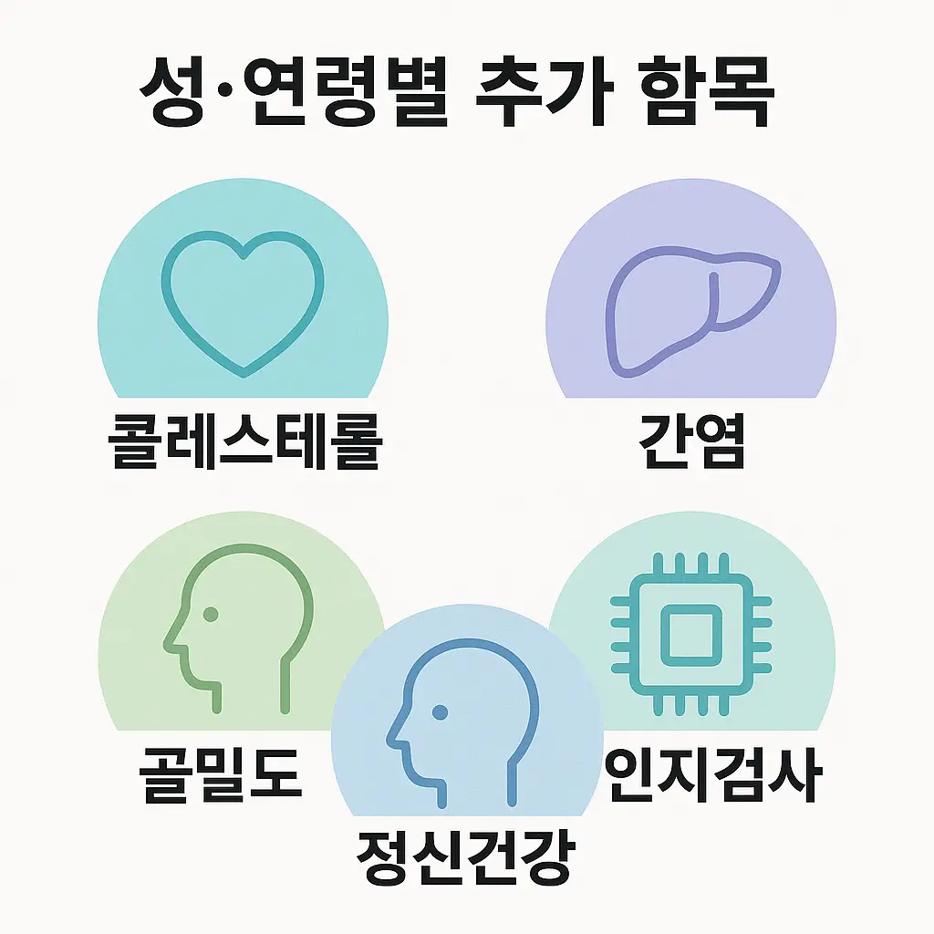 콜레스테롤, 골밀도, 정신건강 등 연령·성별 특화 항목 소개