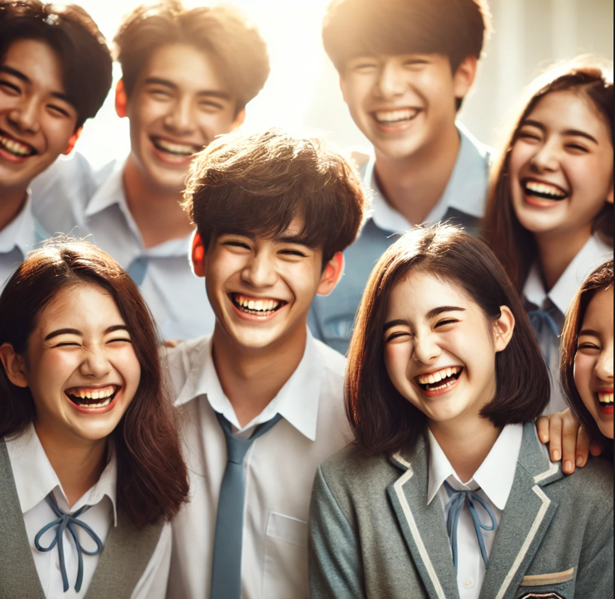 행복하게 웃는 학생들 사진