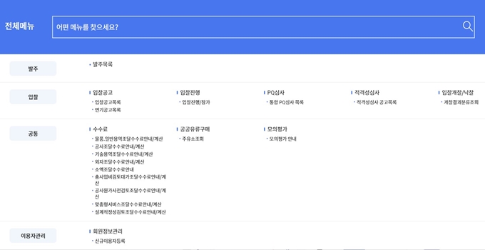 나라장터 종합쇼핑몰 서비스안내