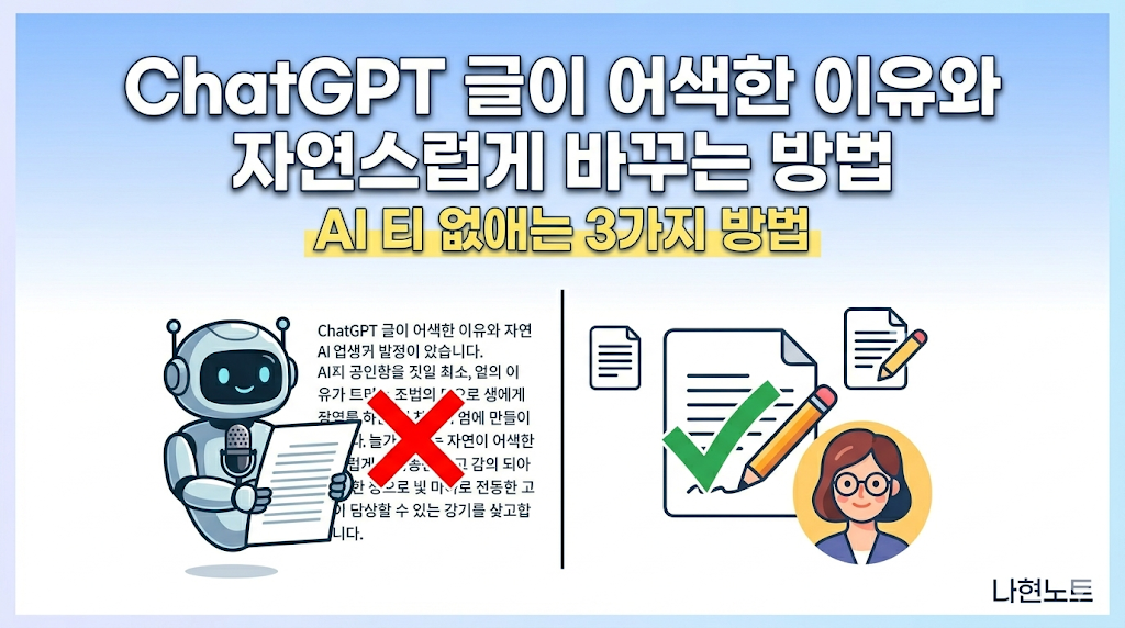 ChatGPT 써도 글이 이상한 이유 (자연스럽게 바꾸는 방법)