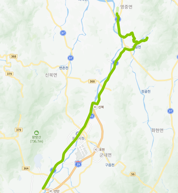 포천-85-1번-버스-노선-지도
