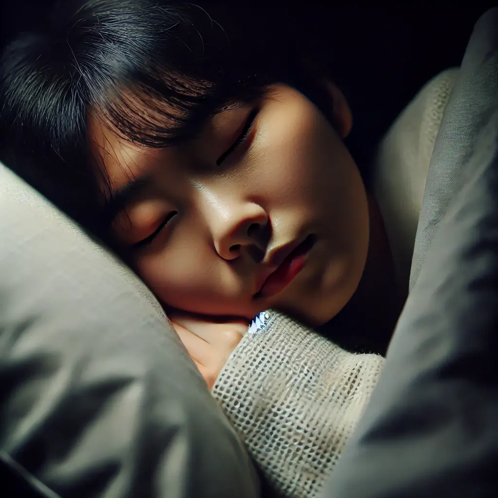 편하게 자고 있는 여성의 모습