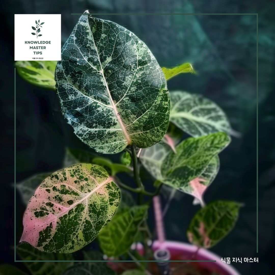 알로카시아 핑크 블랙 벨벳