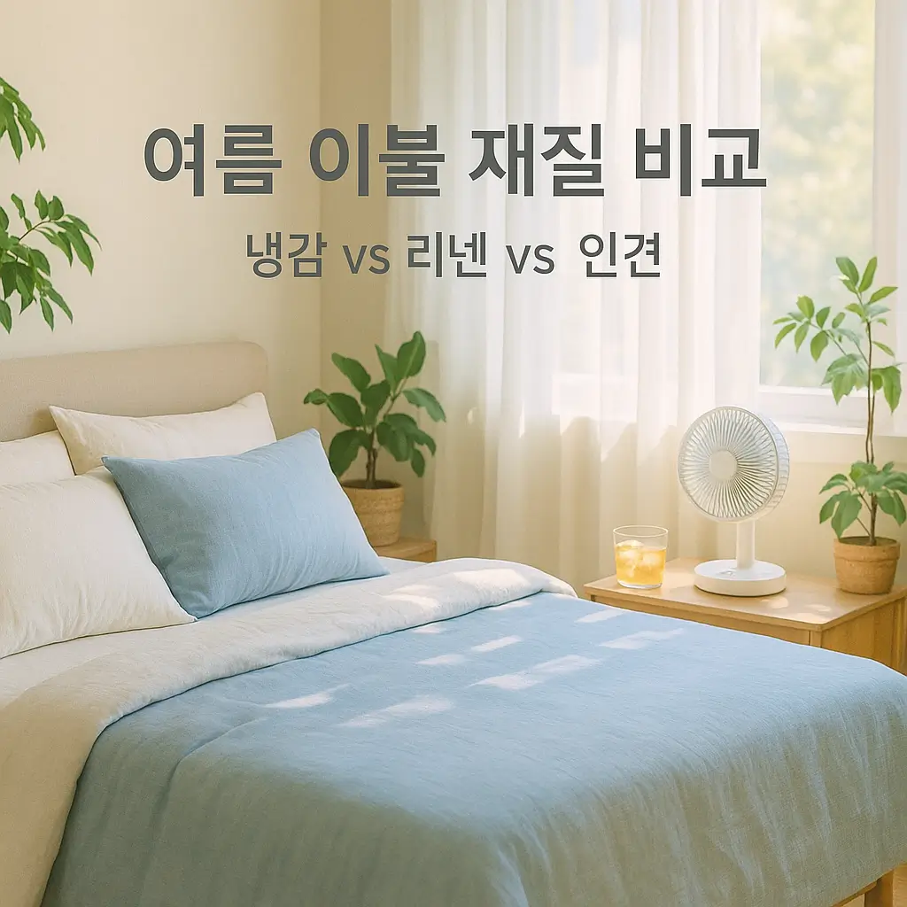 여름 이불 재질 비교, 냉감 vs 리넨 vs 인견
