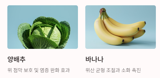 위 건강을 위한 추천 음식