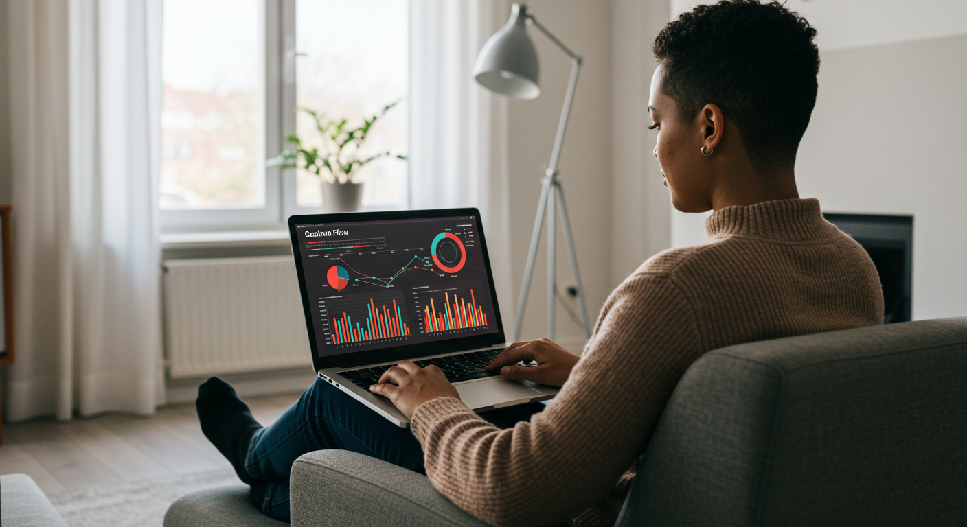 자동 수익을 관리하는 사람의 모습