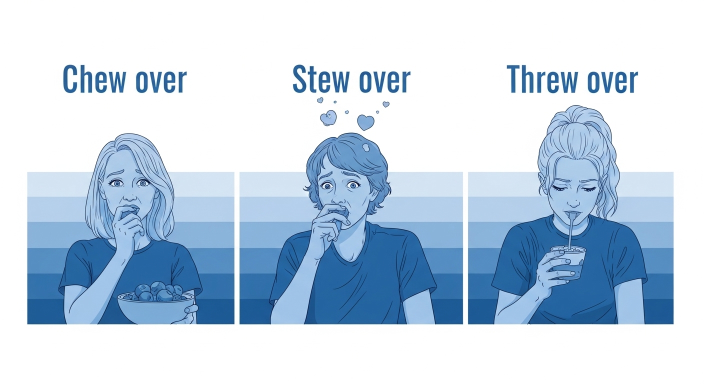 영어 숙어 속 감정의 온도차 threw, chew, stew over 차이 3 1. 기본 이미지로 이해하는 threw, chew, stew