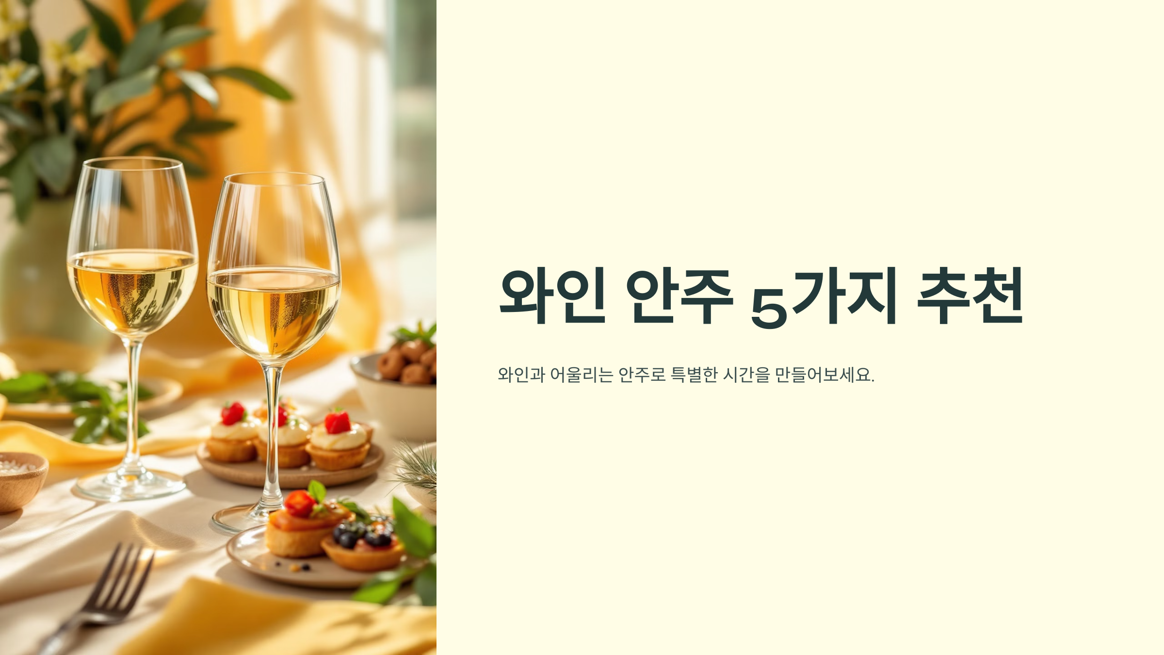 와인 안주 5가지 추천