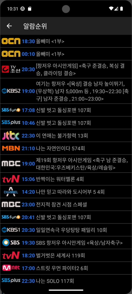 TV편성표, 종편tv편성표, 케이블tv편성표, 지상파 및 케이블/IPTV/스카이라이프 200여개 채널 편성표 제공