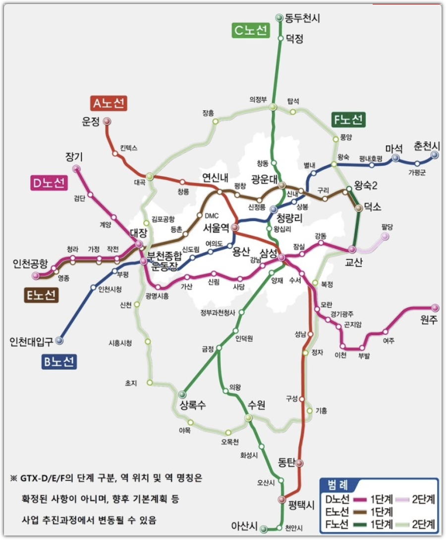 2024년 GTX 신규 연장 노선 발표