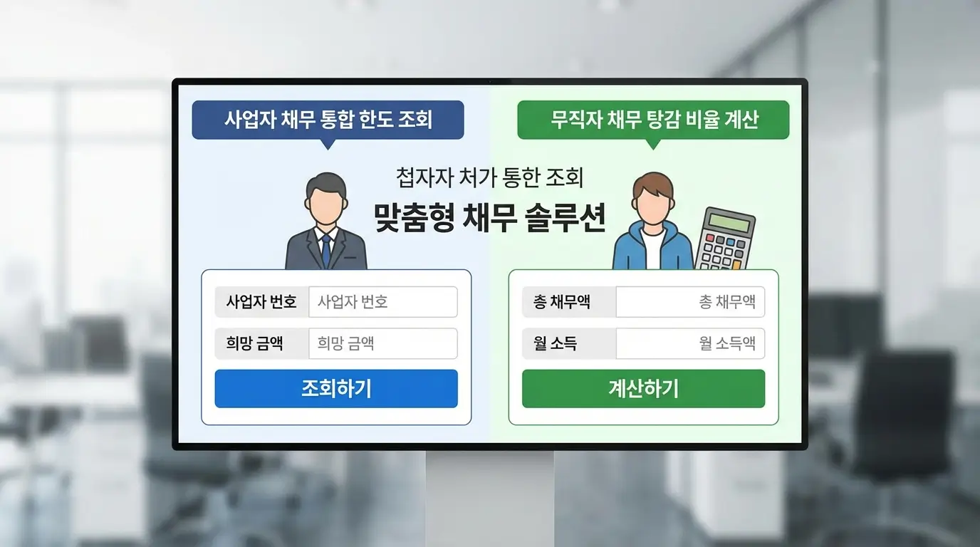 사업자 채무 통합 한도 조회 및 무직자 채무 탕감 비율 계산
