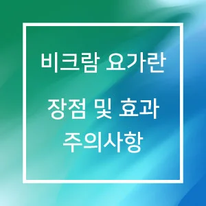 비크람 요가란 장점 및 효과 주의사항