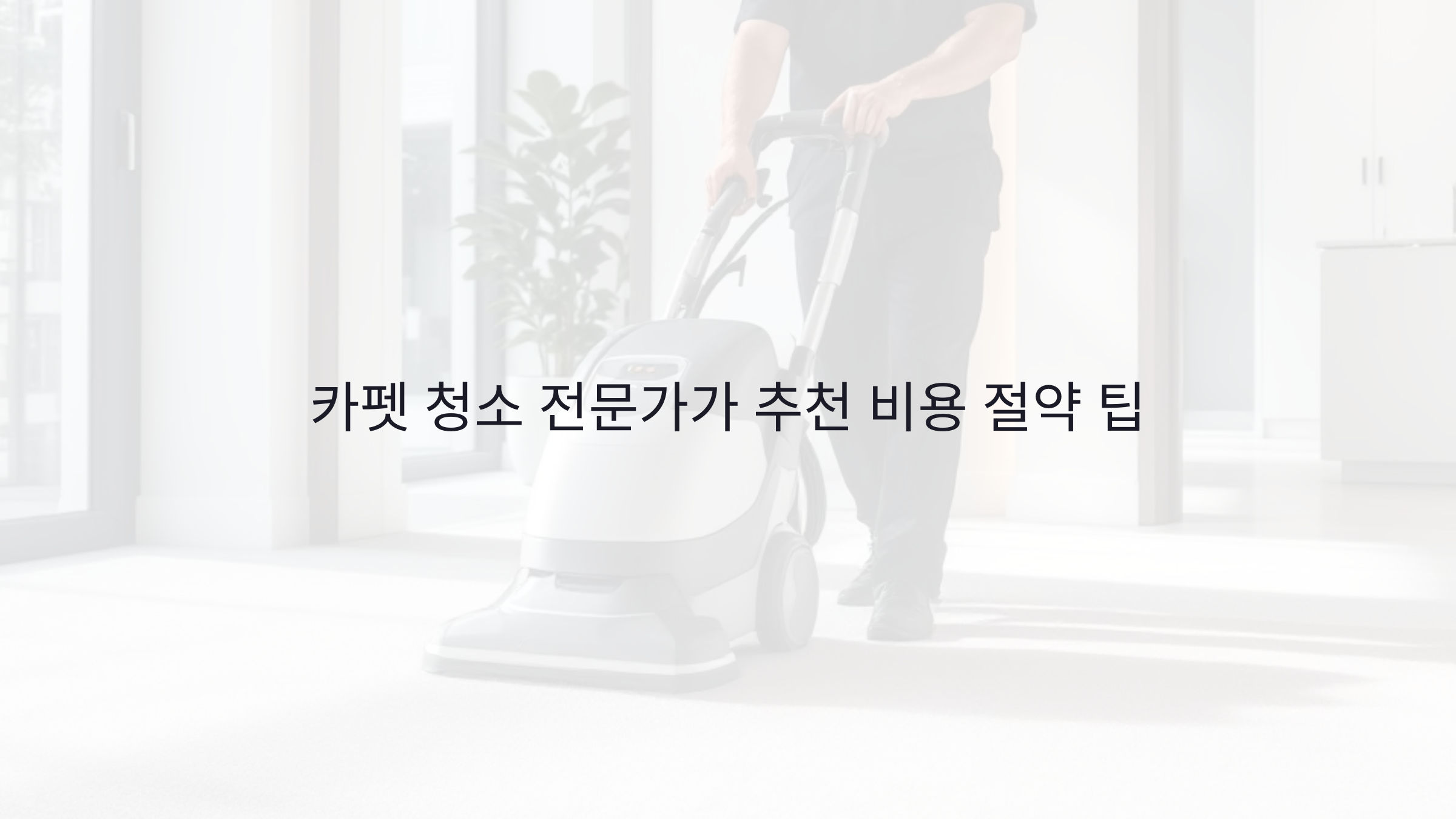 카펫 청소 전문가가 추천하는 청소 전략과 비용 절약 팁