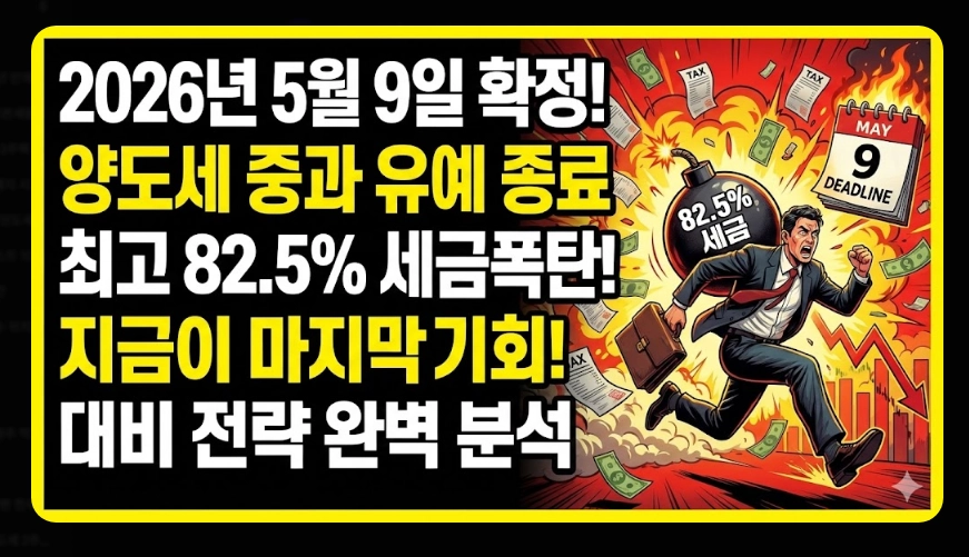 조정대상지역 다주택 양도세 중과세율 [2026년 조정대상지역] 5월 9일 종료 전 절세 전략 5가지 가이드