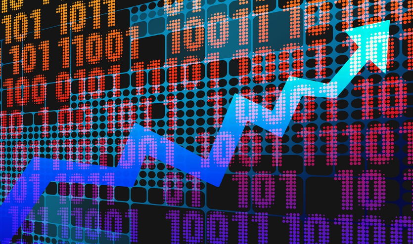 주식차트 올라가는 그림