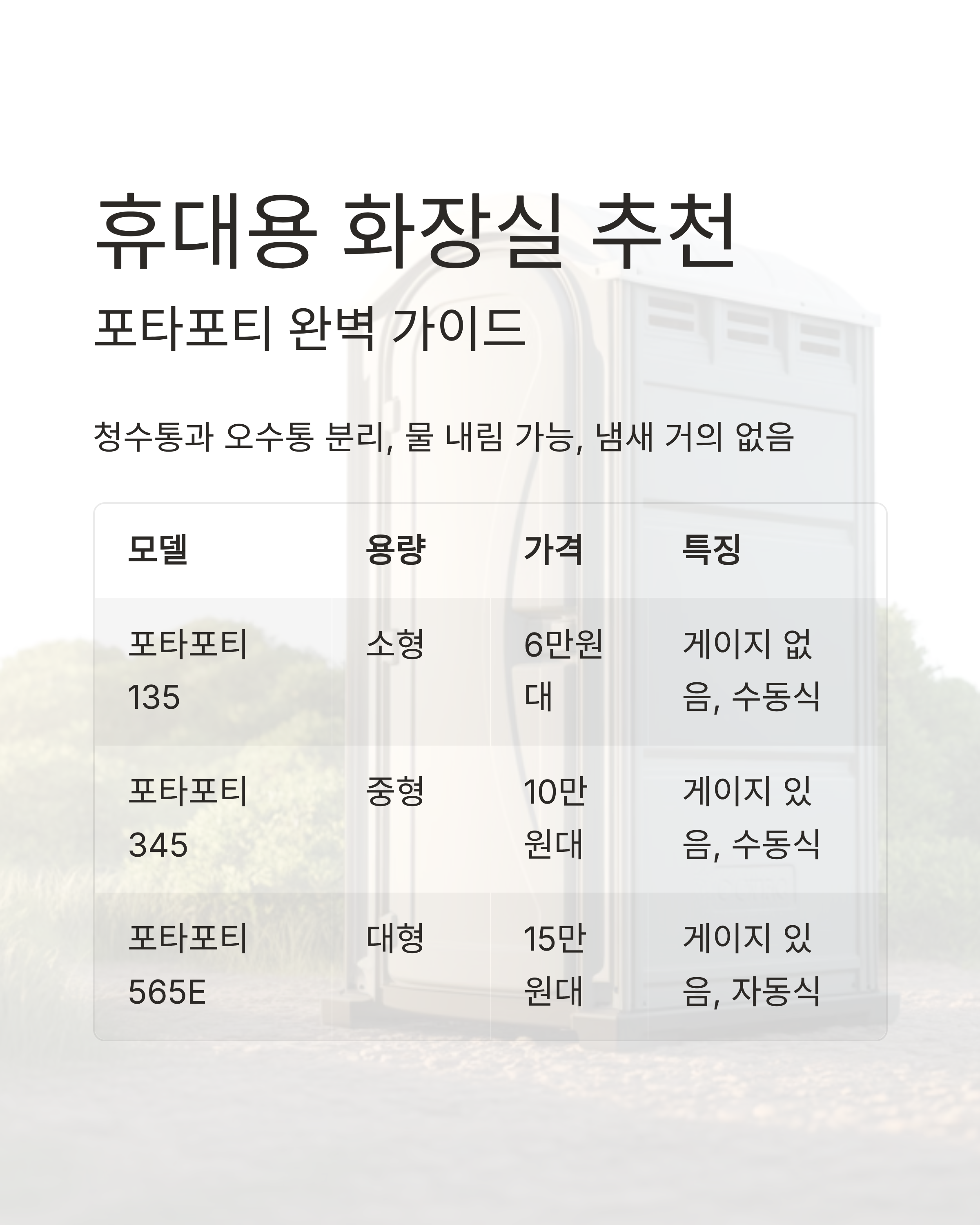 차박화장실문제 완벽 해결법!