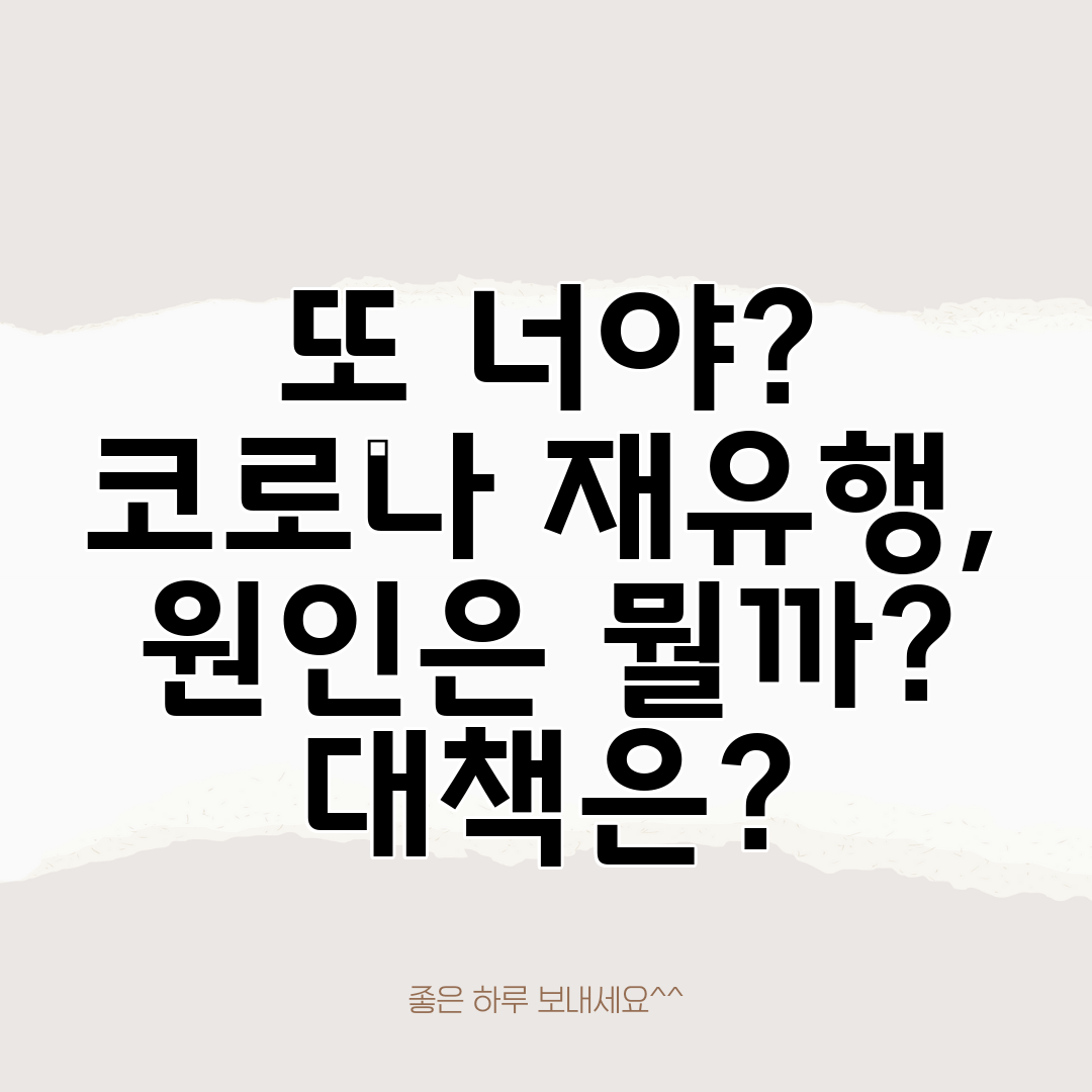또 너야 코로나 재유행, 원인은 뭘까 대책은