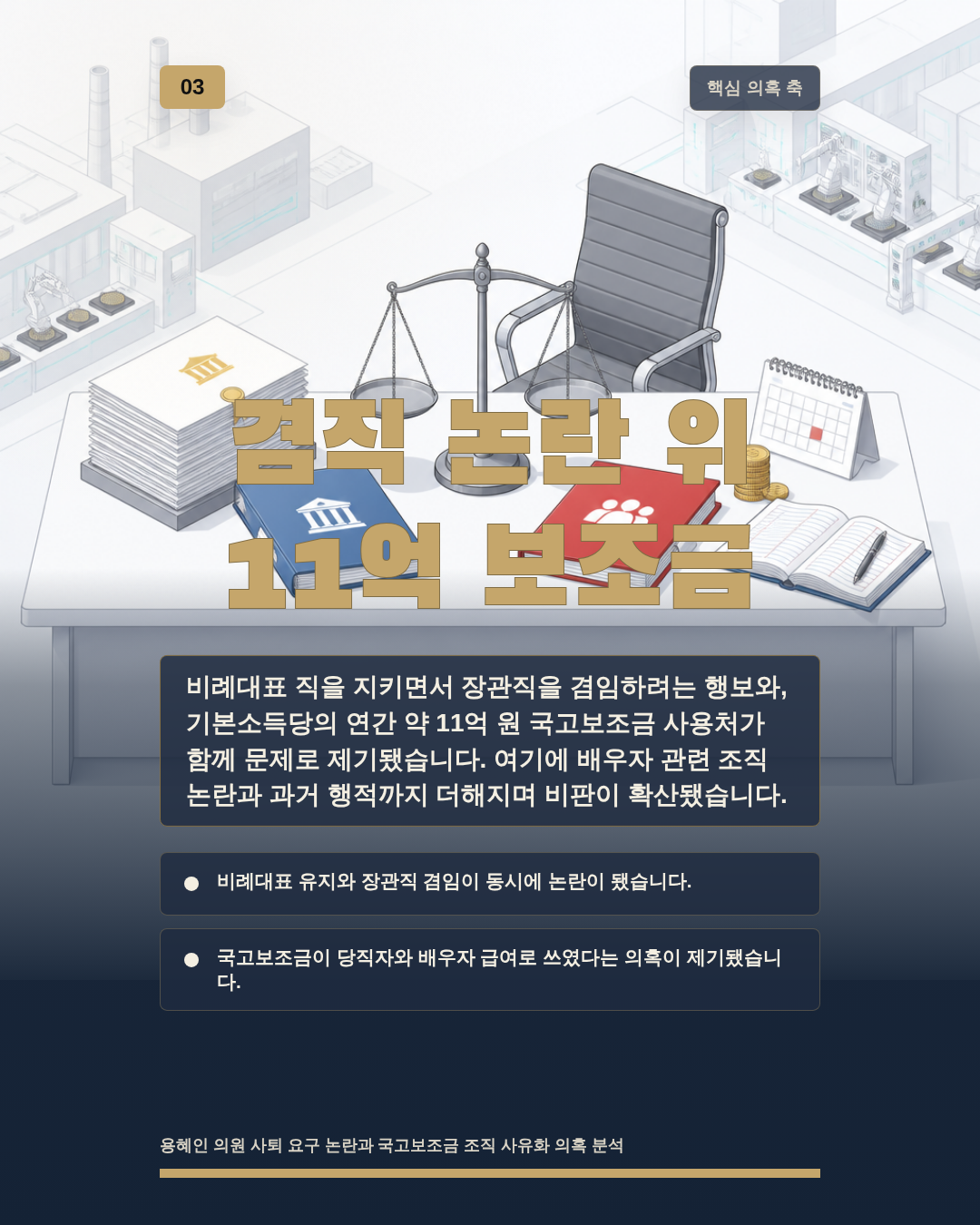 겸직 논란 위 11억 보조금