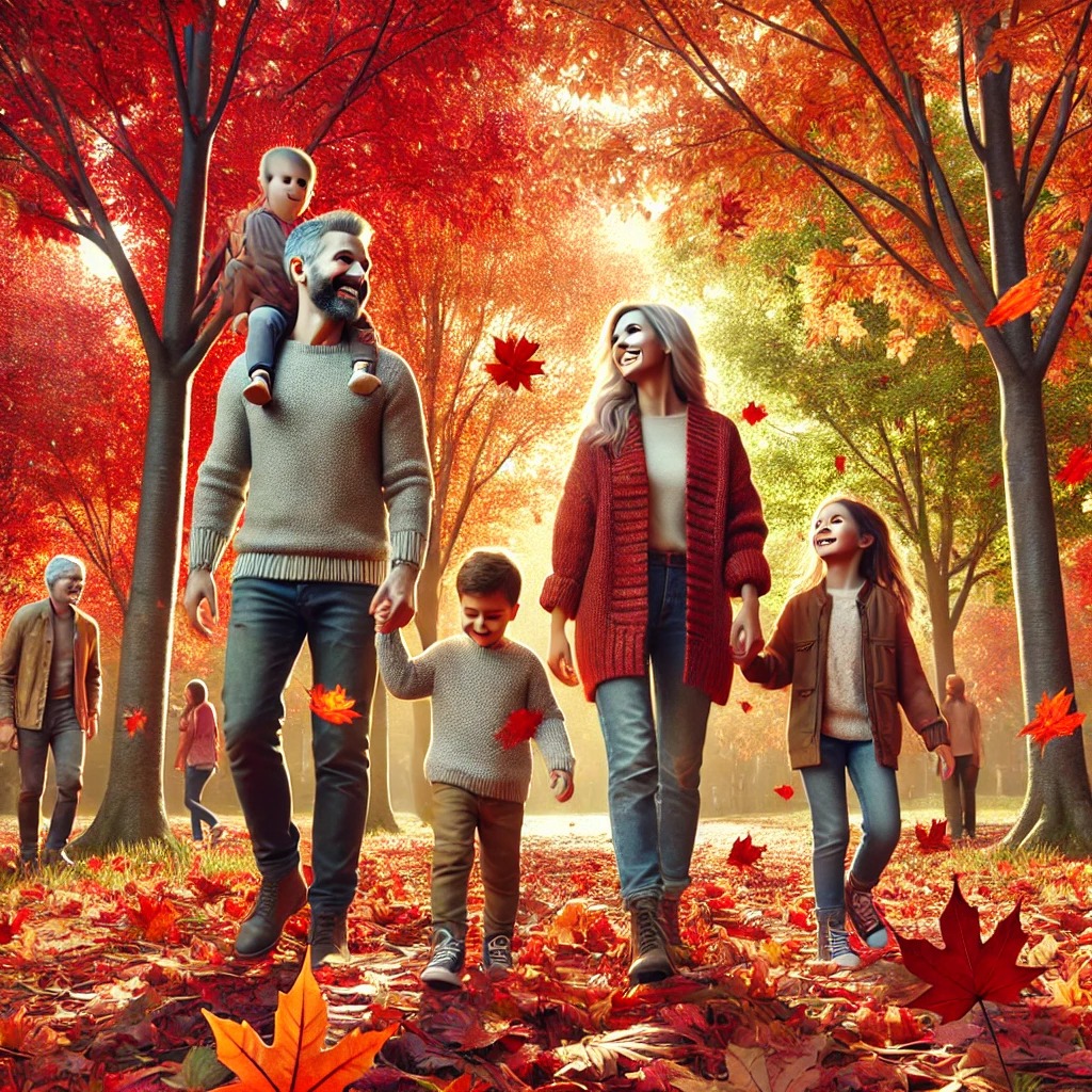 가을-단풍-구경하는-가족들