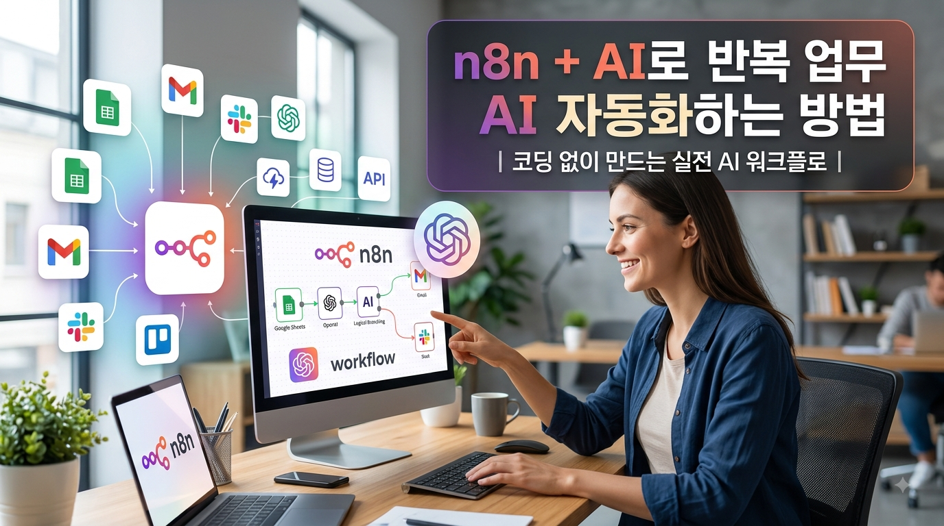 n8n + AI로 반복 업무 자동화하는 방법｜코딩 없이 만드는 실전 AI 워크플로