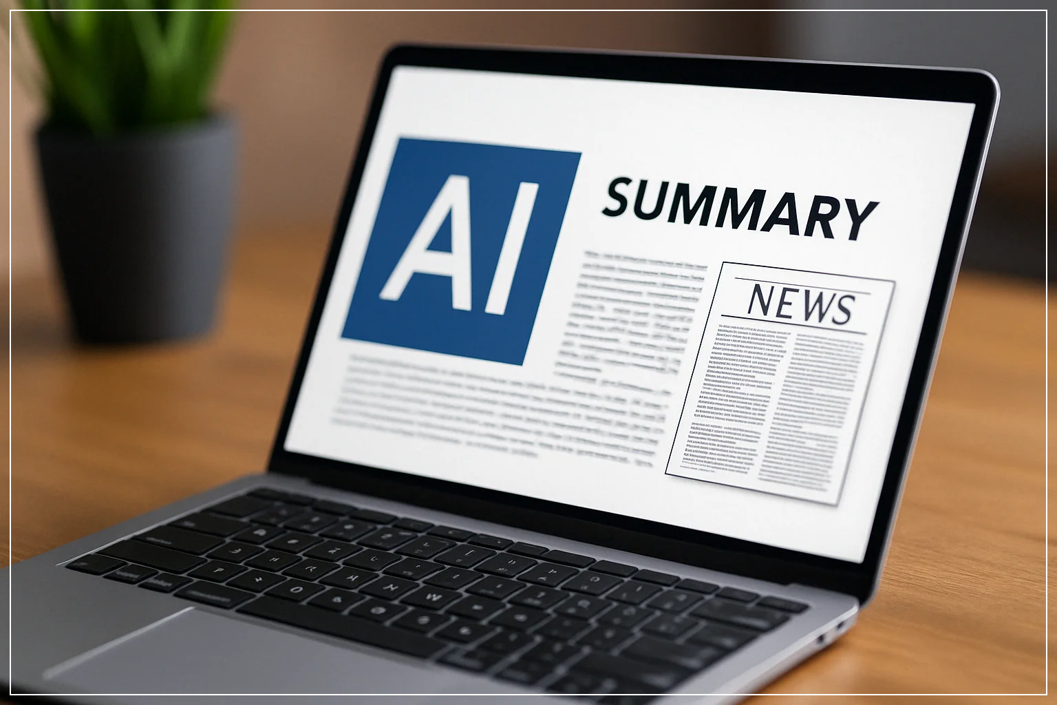 AI 뉴스 요약 앱이 실행 중인 노트북 화면
