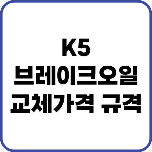 k5 브레이크오일