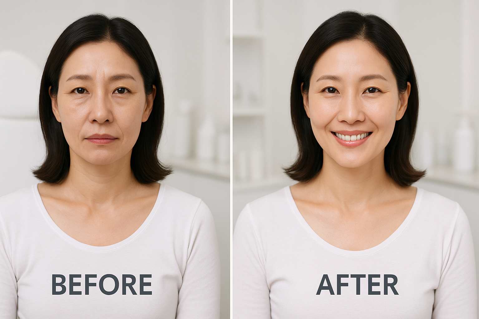 HIFU 리프팅 시술 전후