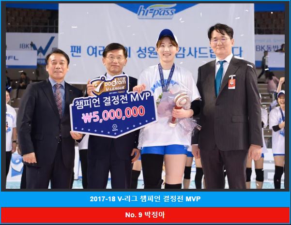 박정아 배구선수 성적