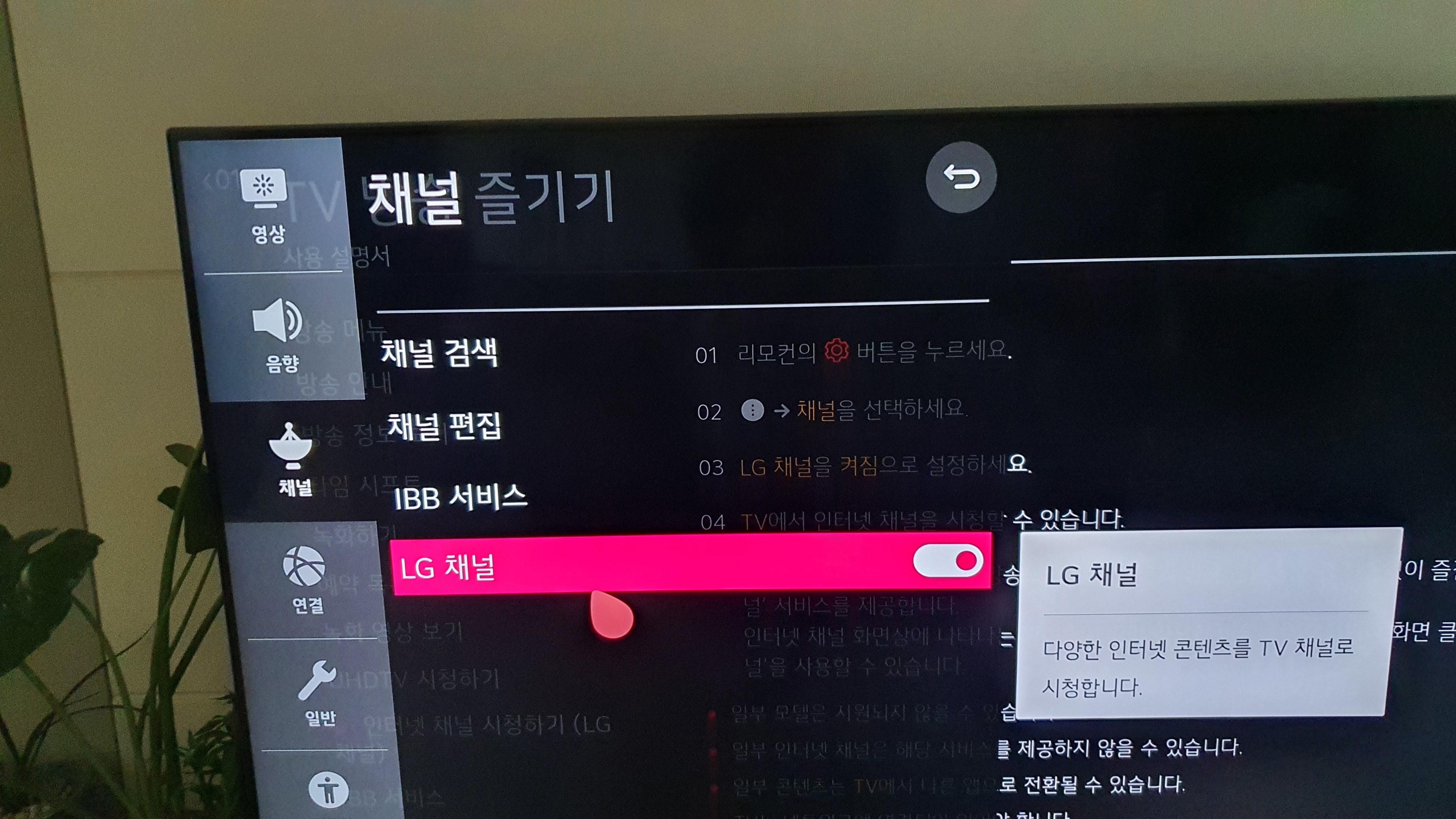 lg채널 활성화