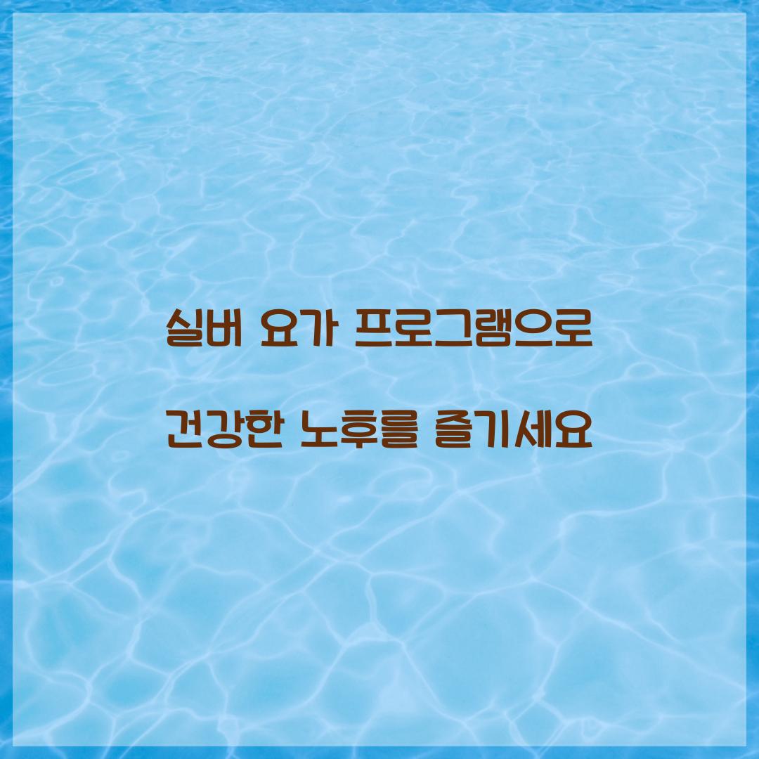 실버 요가 프로그램