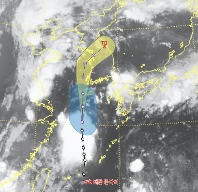 제 9호 태풍 종다리 현재위치 경로 및 위험도 - 태풍대비 대책