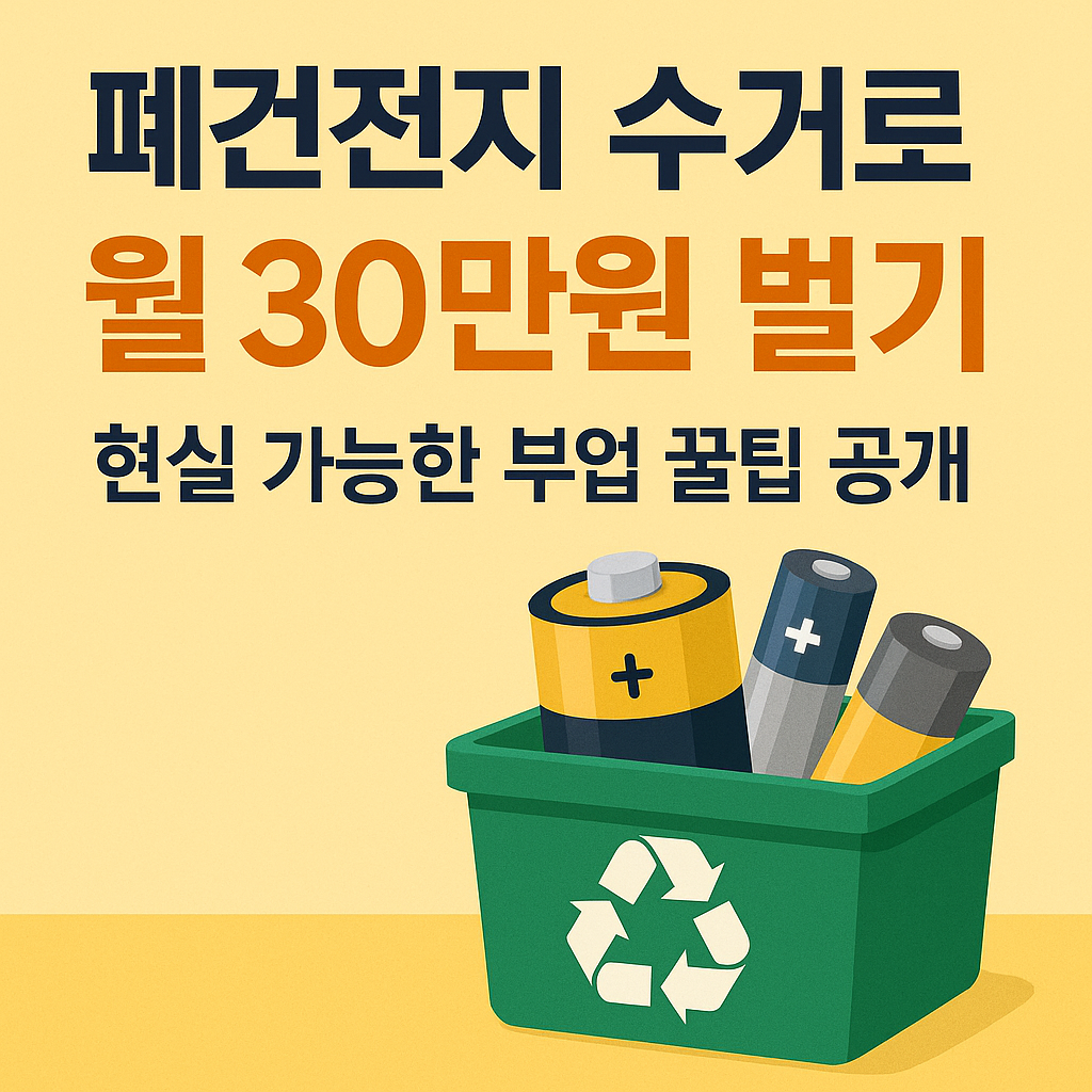폐건전지 수거로 월 30만원 벌기, 현실 가능한 부업 꿀팁 공개