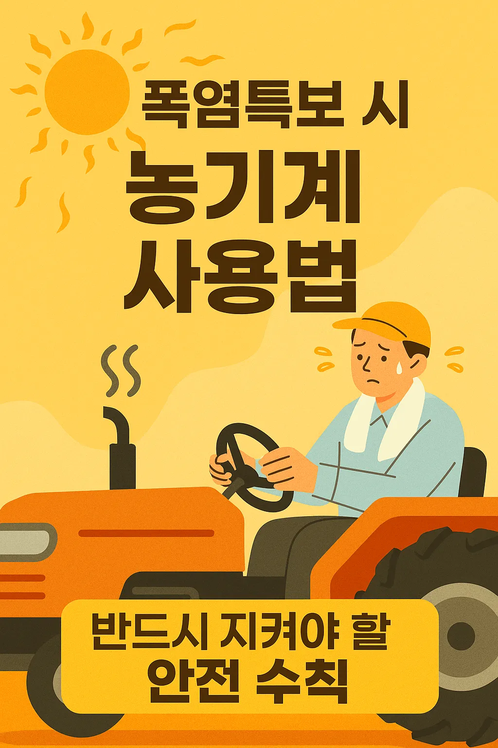 농업경제학 : 폭염특보 발령 시, 농기계 이렇게 사용하세요!