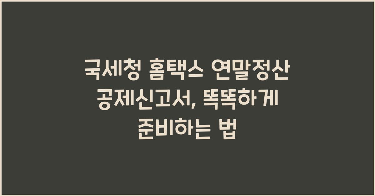 국세청 홈택스 연말정산 공제신고서