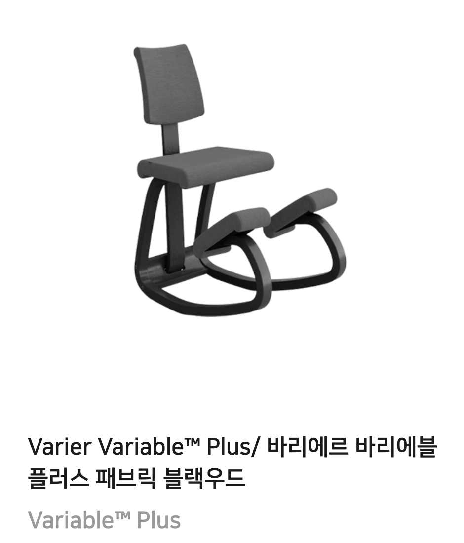Varier 바리에르 의자 장시간 디스크 척추 자세교정 무릎의자 