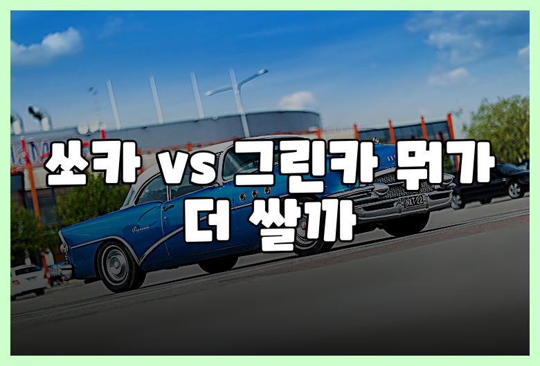 쏘카 vs 그린카 뭐가 더 쌀까