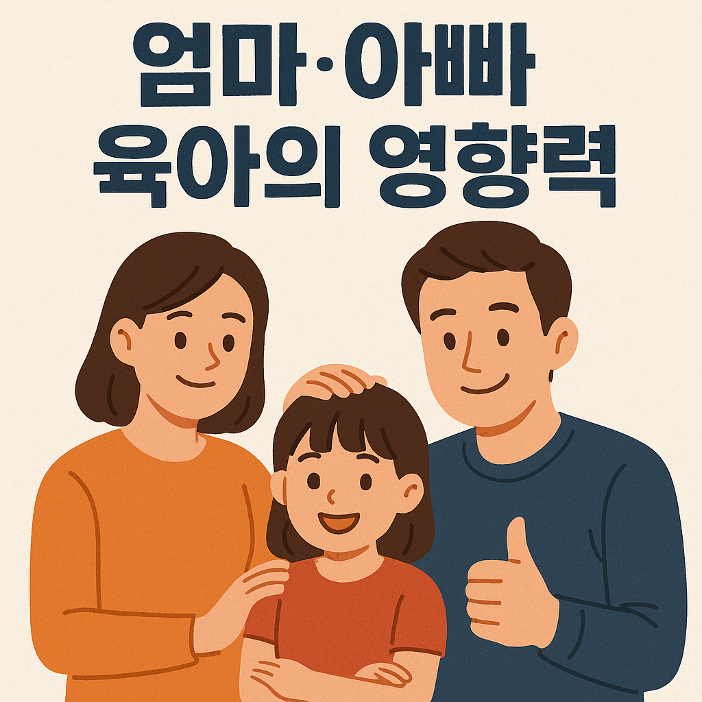 엄마 아빠 육아의 영향력이라고 쓰인 사진